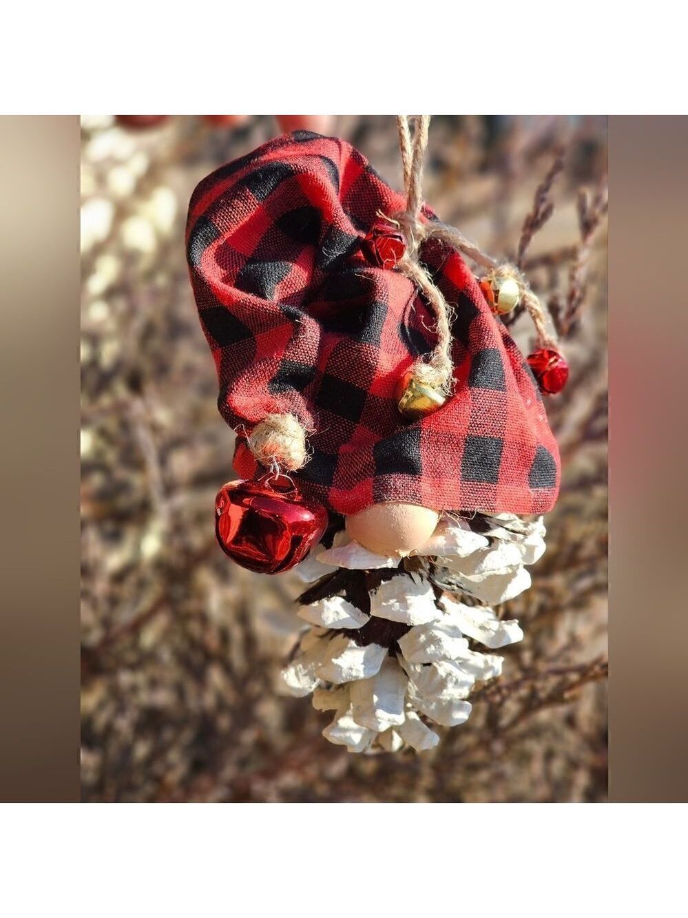 Hand Crafted Gnome Ornament Pine Cone #PC2 - Picture 3 of 4